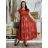 Šaty volnočasové krátký rukáv dámské (M/L/XLONE SIZE) ITALSKÁ MÓDA IMBM24B-10737/DR tm. modrá M/L