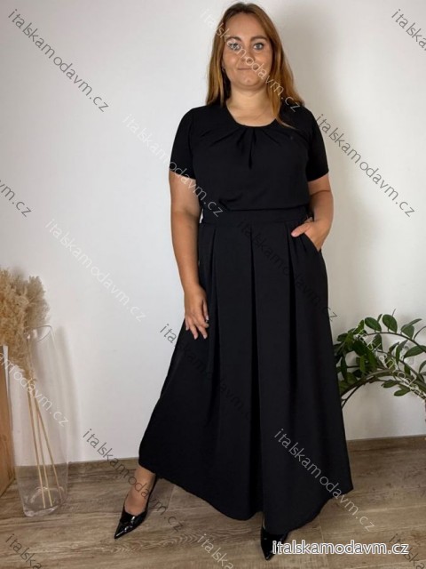 Sukně dlouhá dámské nadrozměr LUISA (46/48/50 ONE SIZE) ITALSKÁ MÓDA IM424456/DR 46/48/50 Černá