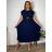 Šaty dlouhé oversize elegantní plisované krátký rukáv dámské nadrozměr EMILIA (42/44/46 ONE SIZE) ITALSKÁ MÓDA IM425EMILIA