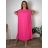 Šaty dlouhé oversize elegantní plisované krátký rukáv dámské nadrozměr EMILIA (42/44/46 ONE SIZE) ITALSKÁ MÓDA IM425EMILIA
