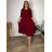 Šaty dlhé skladané krátky rukáv dámske nadrozmer BEATA (44/46/48 ONE SIZE) TALIANSKA MÓDA IMWHA251221/DR 44/46/48 tmavo smaragdová