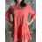 Šaty košeľové oversize mušelínové 3/4 dlhý rukáv dámske SABINA (S/M/L ONE SIZE) TALIANSKA MÓDA IMWCP251880/DUR S/M/L oranžová