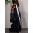 Šaty dlouhé letní na ramínka dámské SIMONE (S/M/L ONE SIZE) ITALSKÁ MÓDA IMPOC259655/DUR S/M/L Černá