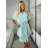Šaty košilové mušelínové dámské (S/M ONE SIZE) ITALSKÁ MÓDA IM424MUSA/DUR sv. mintová S/M/L