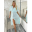 Šaty elegantné dlouhé letné mušelínové krátky rukáv dámske DAINA (S/M/L ONE SIZE) TALIANSKA MÓDA IMWGS251707/DUR S/M/L svetlo modrá