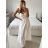 Šaty dlhé letné na ramienka dámske (S/M/L ONE SIZE) TALIANSKA MÓDA IMPBB24C33330/DUR biela S/M/L