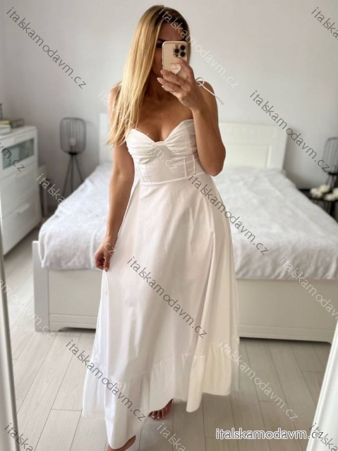 Šaty dlhé letné na ramienka dámske (S/M/L ONE SIZE) TALIANSKA MÓDA IMPBB24C33330/DUR