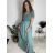 Šaty dlouhé letní žebrované krátký rukáv dámské Maria-M (XS/S/M/L ONE SIZE) ITALSKÁ MÓDA IMSM25128/DUR -   světle zelená -   S/M/L