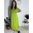 Šaty dlouhé letní žebrované krátký rukáv dámské Maria-M (XS/S/M/L ONE SIZE) ITALSKÁ MÓDA IMSM25128/DUR -   světle zelená -   S/M/L