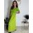 Šaty dlouhé letní žebrované krátký rukáv dámské Maria-M (XS/S/M/L ONE SIZE) ITALSKÁ MÓDA IMSM25128/DUR -   světle zelená -   S/M/L