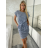 Šaty športové krátky rukáv prúžok dámske SPORT (S / M / L ONE SIZE) TALIANSKÁ MÓDA IMM21686/DU S/M/L modrá