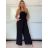 Overal dlhý elegantný žabičkovaný carmen bez rukávov dámsky (S/M/L ONE SIZE) TALIANSKA MÓDA IM425322/DUR -   čierna
 -   S/M/L