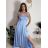 Šaty dlouhé společenské na ramínka dámské BEATRIX (S/M/L ONE SIZE) ITALSKÁ MÓDA IMM25M35843