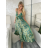 Šaty dlhé letné na ramienka dámske RAMONA (S/M/L ONE SIZE) INDICKÁ MÓDA IMWKA251062-2/DUR zelená S/M/L