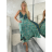 Šaty dlouhé letní na ramínka dámské RAMONA (S/M/L ONE SIZE) INDICKÁ MÓDA IMWKA251062-4/DU S/M/L zelená