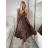 Šaty dlouhé letní na ramínka dámské RAMONA (S/M/L ONE SIZE) INDICKÁ MÓDA IMWKA251062-8/DU S/M/L tmavě růžová