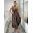 Šaty dlouhé letní na ramínka dámské RAMONA (S/M/L ONE SIZE) INDICKÁ MÓDA IMWKA251062-8/DU S/M/L tmavě růžová
