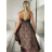 Šaty dlouhé letní na ramínka dámské RAMONA (S/M/L ONE SIZE) INDICKÁ MÓDA IMWKA251062-8/DU S/M/L tmavě růžová