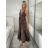 Šaty dlouhé letní na ramínka dámské RAMONA (S/M/L ONE SIZE) INDICKÁ MÓDA IMWKA251062-8/DU S/M/L tmavě růžová