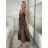 Šaty dlouhé letní na ramínka dámské RAMONA (S/M/L ONE SIZE) INDICKÁ MÓDA IMWKA251062-8/DU S/M/L tmavě růžová