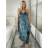 Šaty dlhé letné na ramienka dámske RAMONA (S/M/L ONE SIZE) INDICKÁ MÓDA IMWKA251062-11/DU S/M/L modrá