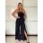 Overal dlouhý elegantní carmen na ramínka dámský (XS/S/M ONE SIZE) ITALSKÁ MÓDA IMWHP25956
