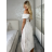 Šaty letné krajkové carmen krátky rukáv dámske (S/M/L ONE SIZE) TALIANSKA MÓDA IMWMY251115/DUR S/M/L biela