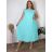Šaty dlouhé oversize elegantní plisované krátký rukáv dámské nadrozměr EMILIA (42/44/46 ONE SIZE) ITALSKÁ MÓDA IM425EMILIA