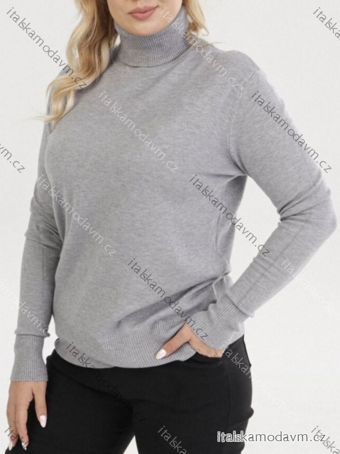 Svetr úpletový s rolákem dlouhý rukáv dámský nadrozměr (XL/2XL ONE SIZE) ITALSKá MóDA EXTRA ME IMM22FD5815