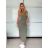 Šaty dlouhé letní na ramínka dámské (XS/S/M ONE SIZE) ITALSKÁ MÓDA IMWHD252382/DU -   béžová -   S/M