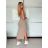 Šaty dlouhé letní na ramínka dámské (XS/S/M ONE SIZE) ITALSKÁ MÓDA IMWHD252382/DU -   béžová -   S/M