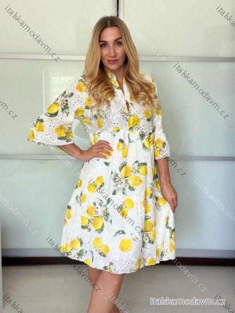 Šaty letní krajkové dlouhý rukáv dámské (S/M/L ONE SIZE) ITALSKÁ MÓDA IMSL250001/DU