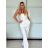 Súprava elegantný top bez rukávov a nohavice dlhé dámske BIANCHI  (XS/S/M ONE SIZE) TALIANSKA MÓDA IMWB25855/DU -   biela -   S / M