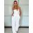 Súprava elegantný top bez rukávov a nohavice dlhé dámske BIANCHI  (XS/S/M ONE SIZE) TALIANSKA MÓDA IMWB25855/DU -   biela -   S / M