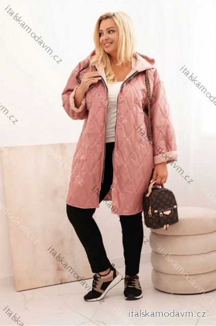 Bunda jesenný dlhý rukáv dámska nadrozmer (52/54/56 ONE SIZE) TALIANSKA MÓDA IM425506