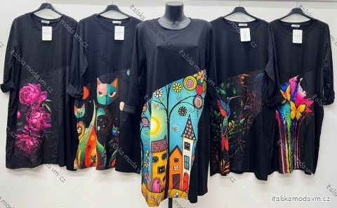 Šaty voľnočasové dlhý rukáv dámske nadrozmer (46/48/50 ONE SIZE) TALIANSKA MÓDA IM425516