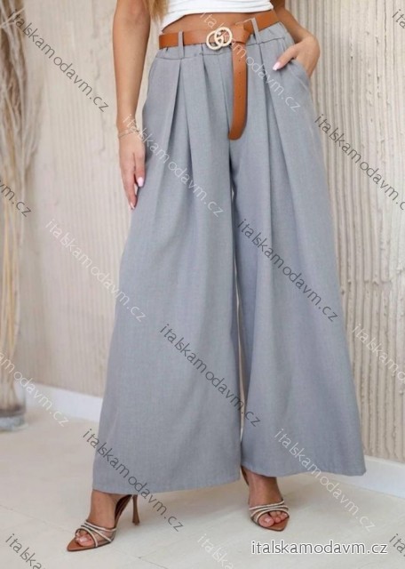 Kalhoty dlouhé letní s páskem dámské (S/M/L ONE SIZE) ITALSKÁ MÓDA IMD25151