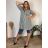 Šaty košile prodloužená 3/4 dlouhý rukáv dámské nadrozměr JANET  (44/46/48 ONE SIZE) ITALSKÁ MODA  IM421400/DU 44/46/48 tmavě modrá