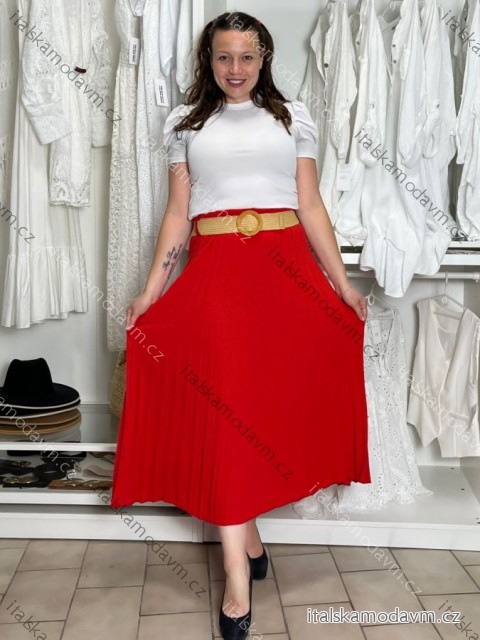 Sukně dlouhá skládaná s páskem dámská BARARA (S/M/L ONE SIZE) ITALSKÁ MÓDA IM425251/DU