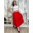 Sukně dlouhá skládaná s páskem dámská BARARA (S/M/L ONE SIZE) ITALSKÁ MÓDA IM425251/DU S/M/L červená
