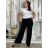 Kalhoty dlouhé letní dámské BETA (S/M/L ONE SIZE) ITALSKÁ MÓDA IM425463