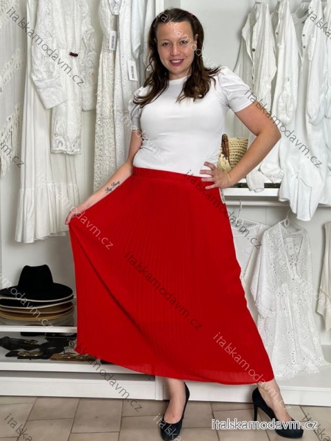 Sukně letní skládaná dlouhá dámská DARINA (S/M/L ONE SIZE) ITALSKá MóDA IM721064/DUR S/M/L červená