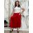 Sukně dlouhá saténová skládaná dámská  VALERIE (S/M/L ONE SIZE) ITALSKÁ MÓDA  IMM22FS22091/DU S/M/L červená