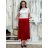 Sukně dlouhá saténová skládaná dámská  VALERIE (S/M/L ONE SIZE) ITALSKÁ MÓDA  IMM22FS22091/DU S/M/L červená