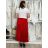 Sukně dlouhá saténová skládaná dámská  VALERIE (S/M/L ONE SIZE) ITALSKÁ MÓDA  IMM22FS22091/DU S/M/L červená