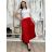 Sukně dlouhá saténová skládaná dámská  VALERIE (S/M/L ONE SIZE) ITALSKÁ MÓDA  IMM22FS22091/DU S/M/L červená