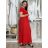 Šaty dlouhé letní žebrované krátký rukáv dámské Maria-M (XS/S/M/L ONE SIZE) ITALSKÁ MÓDA IMSM25128/DUR -   světle zelená -   S/M/L