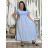 Šaty dlouhé letní žebrované krátký rukáv dámské (XS/S/M/L ONE SIZE) ITALSKÁ MÓDA IMSM25128