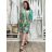 Šaty letní 3/4 rukáv oversize dámské AMELIA (S/M/L ONE SIZE) ITALSKÁ MÓDA IMPEM25CA2800/DU S/M/L zelená