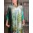 Šaty letní 3/4 rukáv oversize dámské AMELIA (S/M/L ONE SIZE) ITALSKÁ MÓDA IMPEM25CA2800/DU S/M/L zelená